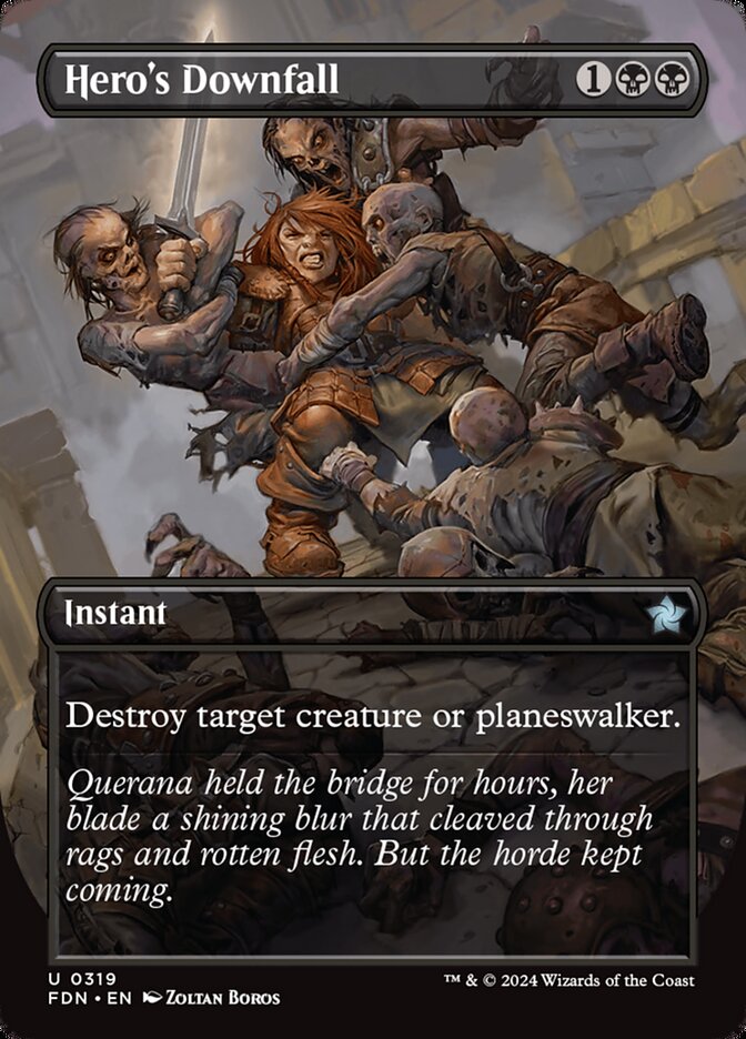 Hero's Downfall - [Foil, Borderless] Foundations (FDN)