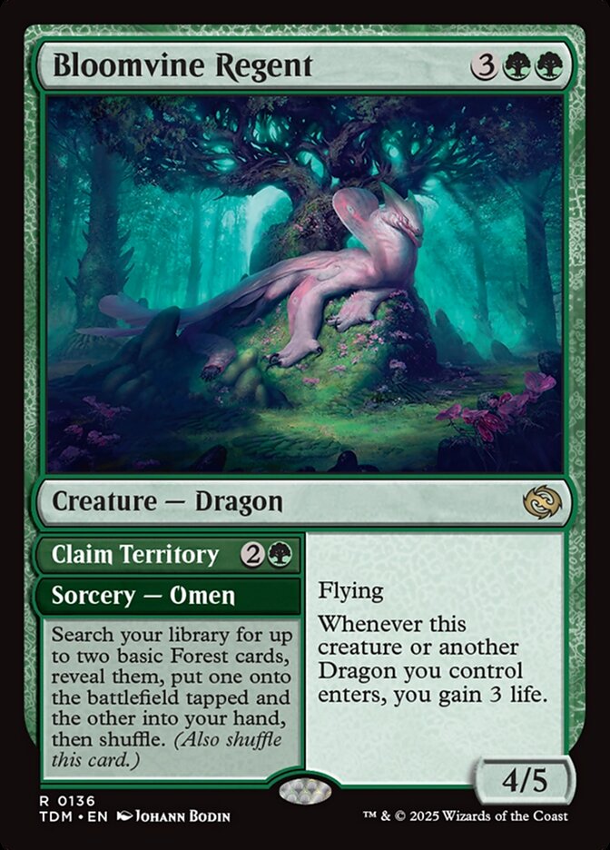 Bloomvine Regent // Claim Territory (136) - [Foil] Tarkir: Dragonstorm (TDM)