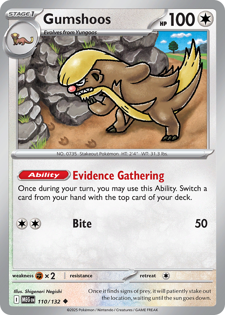Gumshoos (110/132) - [Reverse Holo] Mega Evolution (MEG)