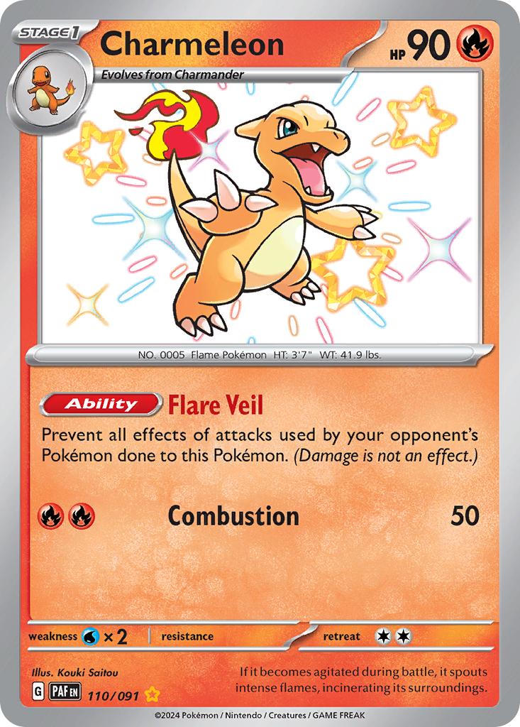 Charmeleon (110/91) - [Shiny Holo] Paldean Fates (PAF)