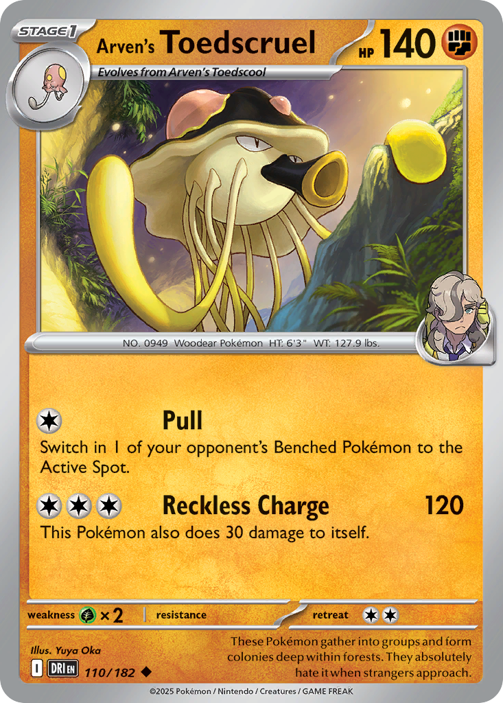 Arven's Toedscruel (110/182) - [Reverse Holo] Destined Rivals (DRI)