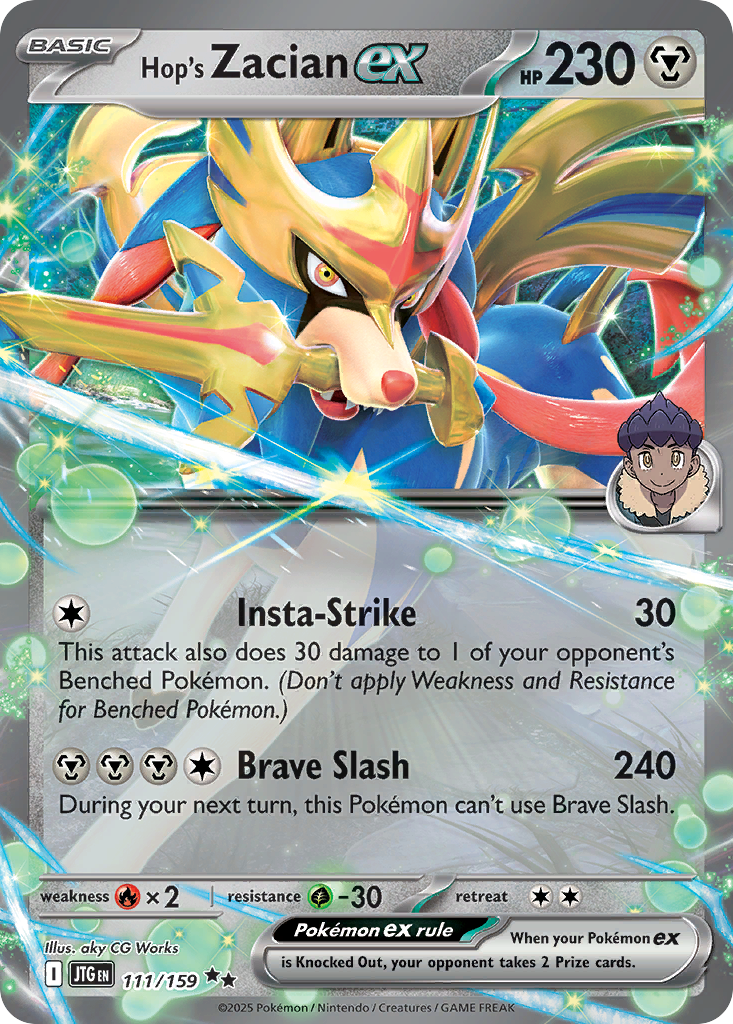 Hop's Zacian ex (111/159) - [Holo Foil] Journey Together (JTG)