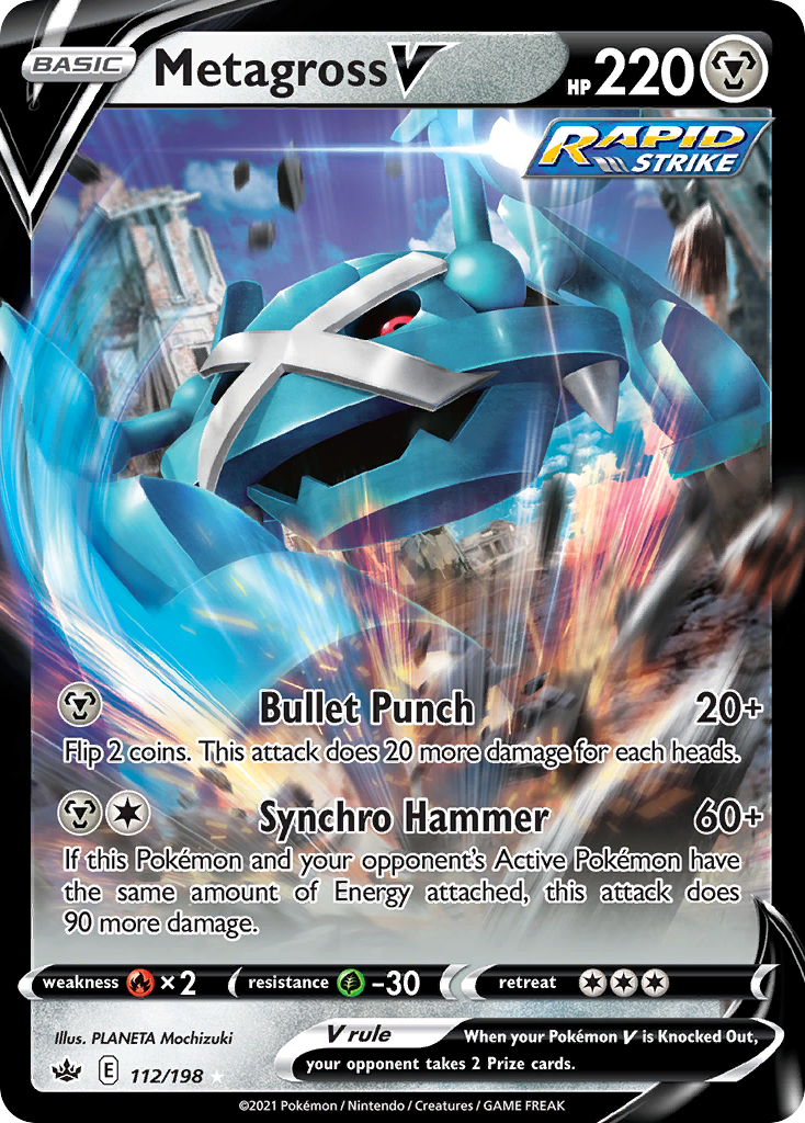 Metagross V (112/198) - [Holo Foil] Chilling Reign (CRE)