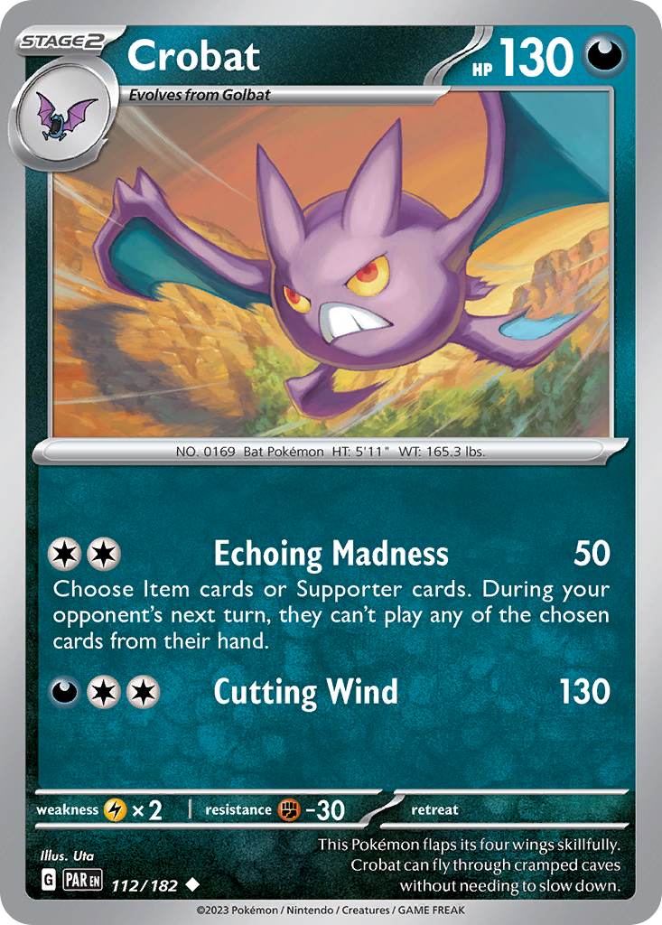 Crobat (112/182) - [Reverse Holo] Paradox Rift (PAR)