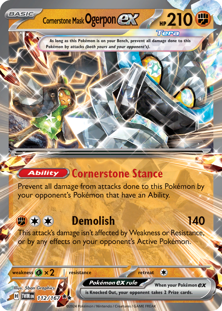 Cornerstone Mask Ogerpon ex (112/167) - [Holo Foil] Twilight Masquerade (TWM)