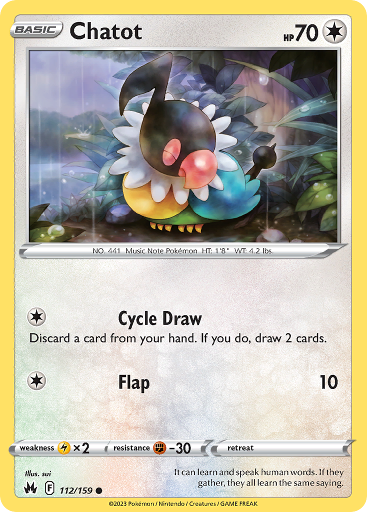 Chatot (112/159) - [Reverse Holo] Crown Zenith (CRZ)