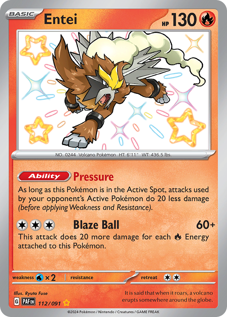 Entei (112/91) - [Shiny Holo] Paldean Fates (PAF)
