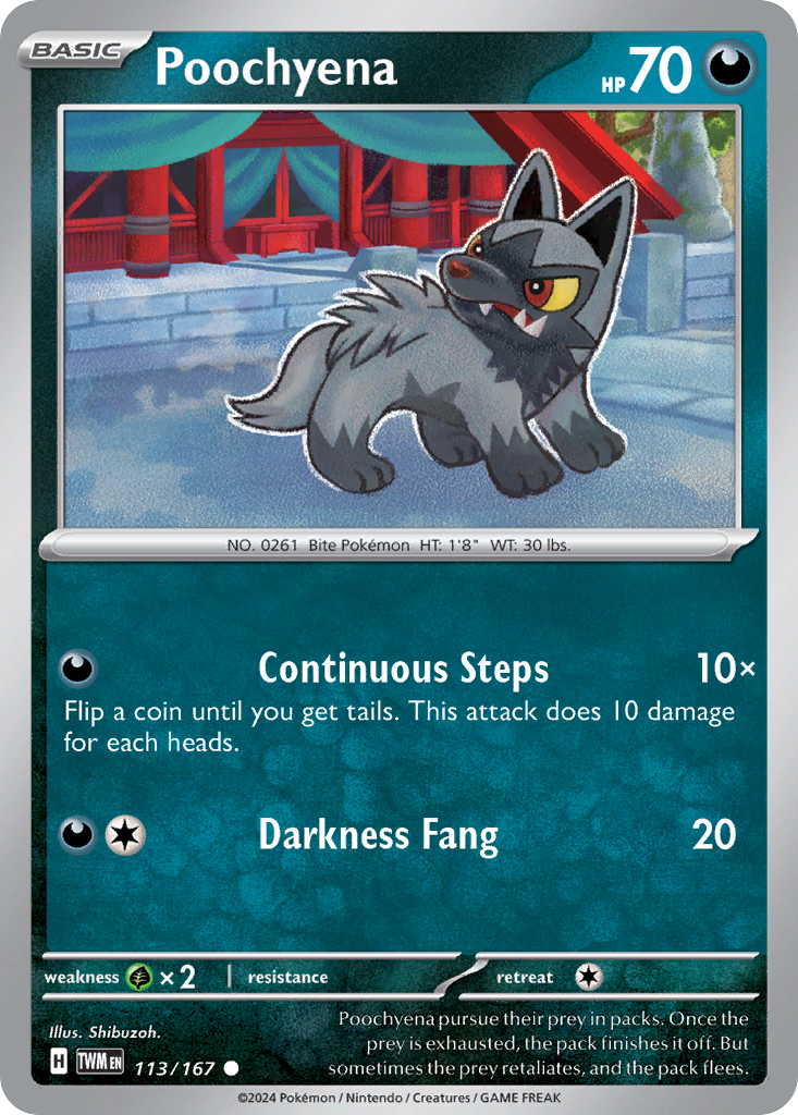 Poochyena (113/167) - [Reverse Holo] Twilight Masquerade (TWM)