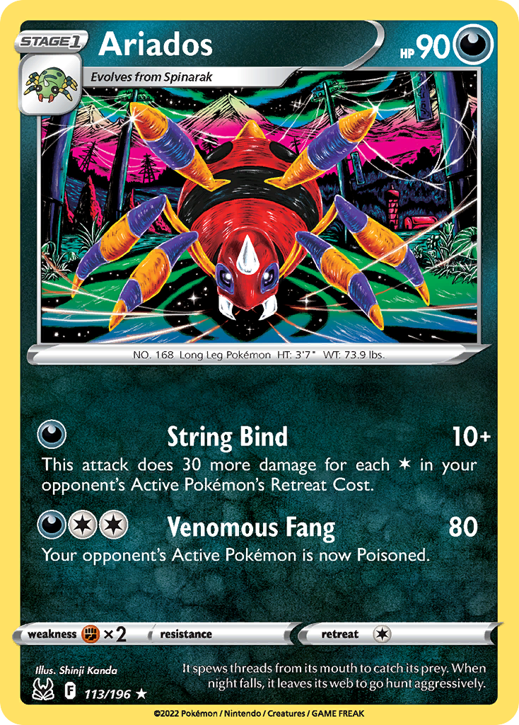 Ariados (113/196) - [Reverse Holo] Lost Origin (LOR)