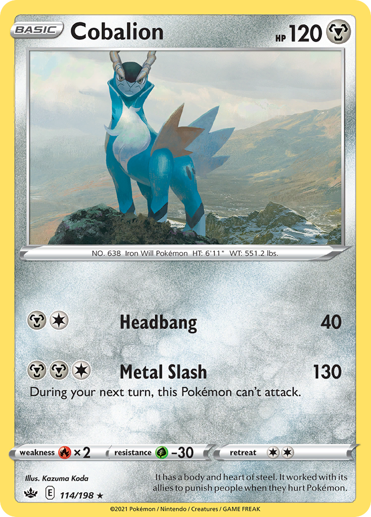 Cobalion (114/198) - [Reverse Holo] Chilling Reign (CRE)