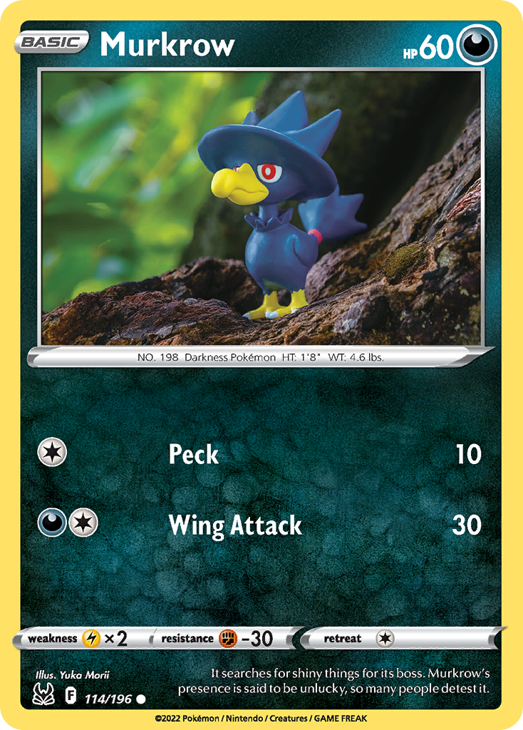 Murkrow (114/196) - [Reverse Holo] Lost Origin (LOR)