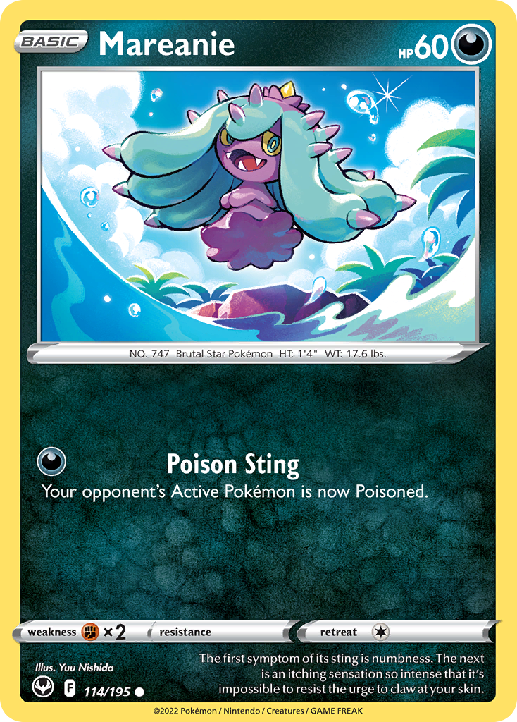 Mareanie (114/195) - [Reverse Holo] Silver Tempest (SIT)