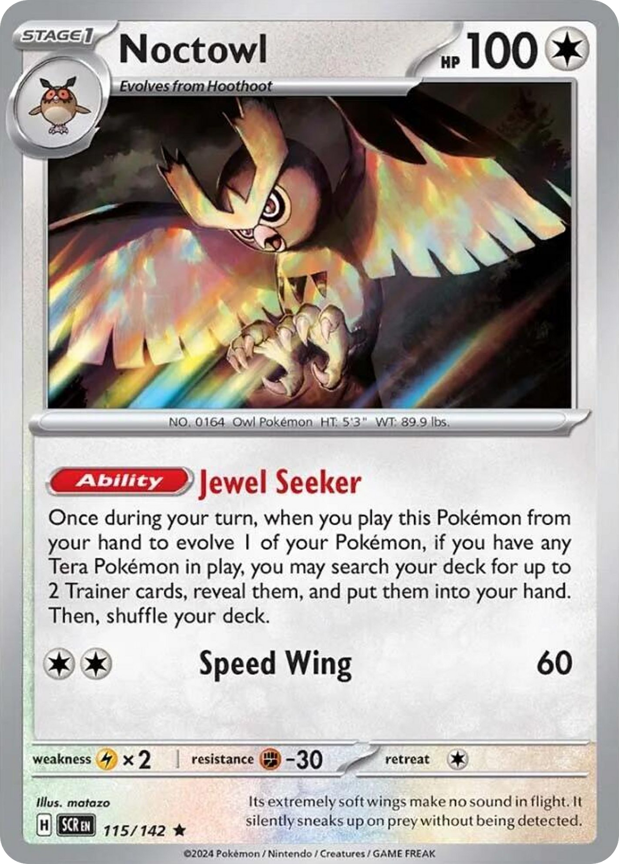 Noctowl (115/142) - [Reverse Holo] Stellar Crown (SCR)