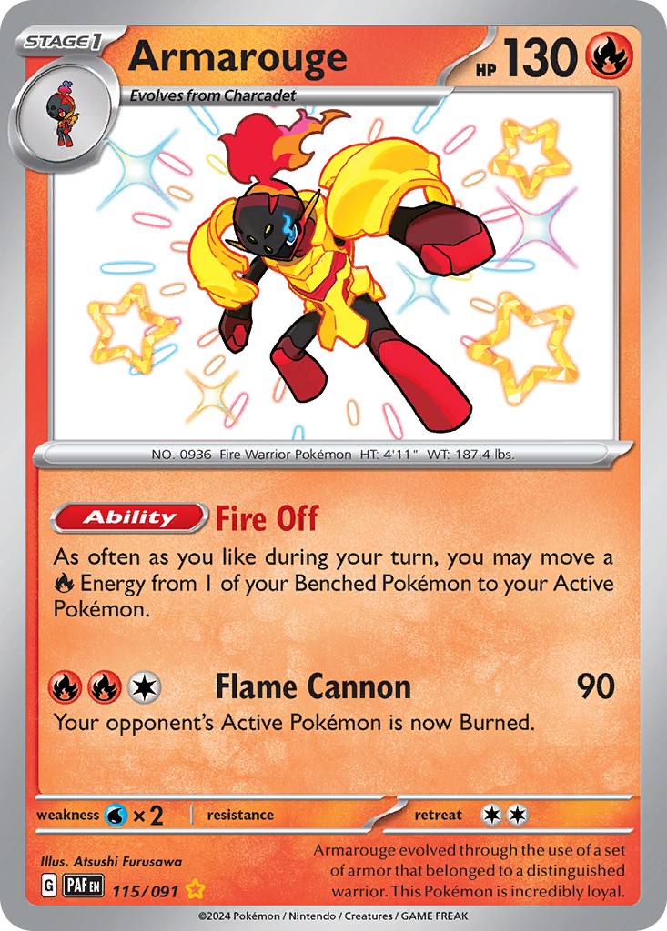 Armarouge (115/91) - [Shiny Holo] Paldean Fates (PAF)
