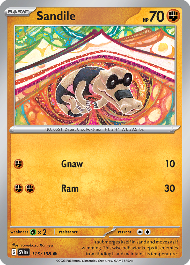 Sandile (115/198) - [Reverse Holo] Scarlet & Violet (SVI)