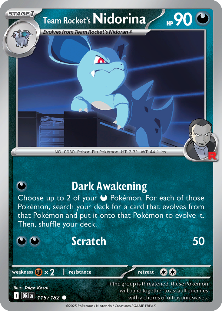 Team Rocket's Nidorina (115/182) - Destined Rivals (DRI)