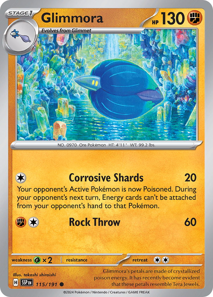 Glimmora (115/191) - [Reverse Holo] Surging Sparks (SSP)