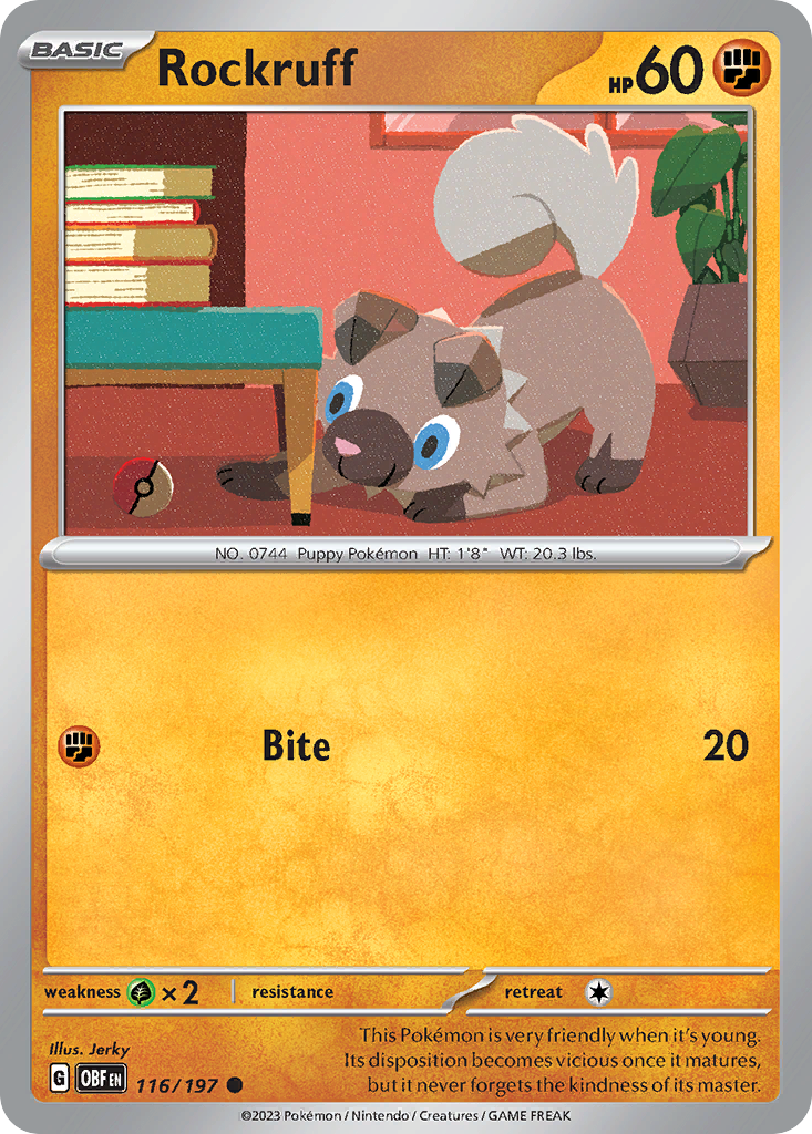 Rockruff (116/197) - Obsidian Flames (OBF)