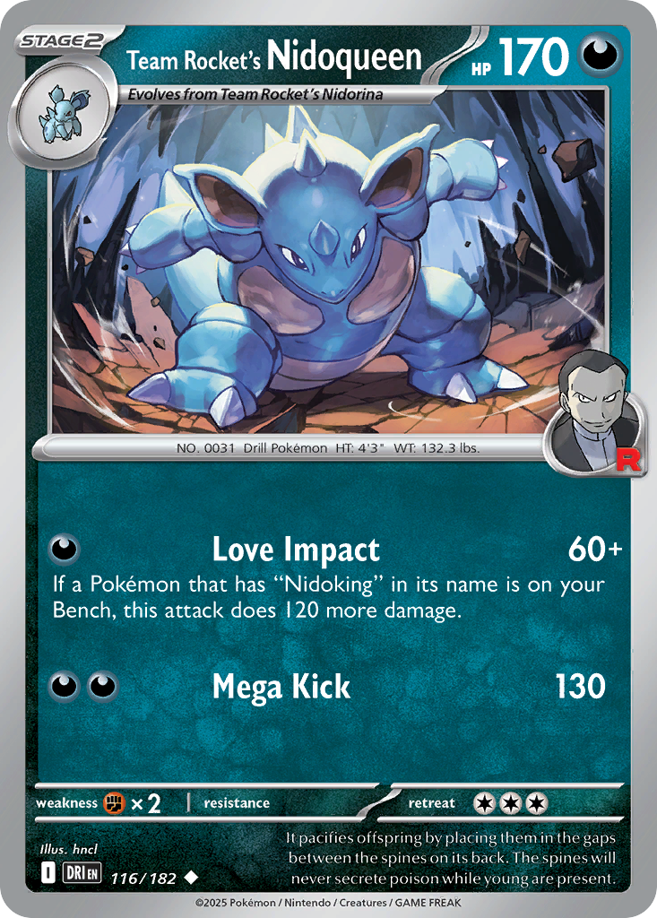 Team Rocket's Nidoqueen (116/182) - [Reverse Holo] Destined Rivals (DRI)