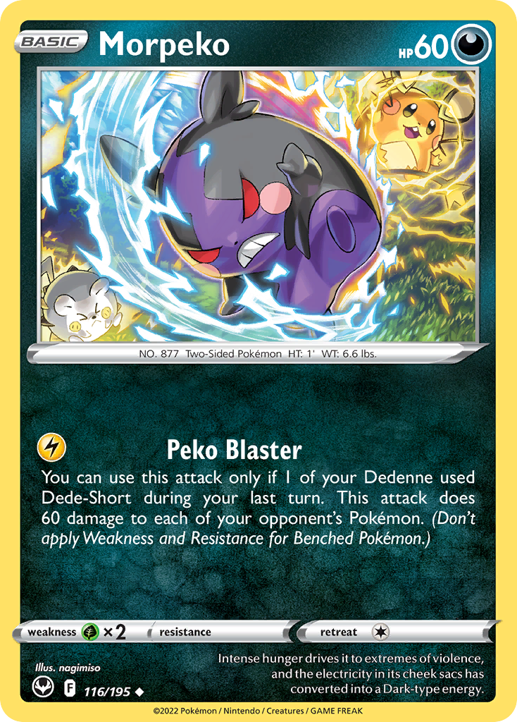 Morpeko (116/195) - [Reverse Holo] Silver Tempest (SIT)