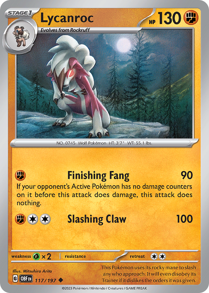 Lycanroc (117/197) - [Reverse Holo] Obsidian Flames (OBF)
