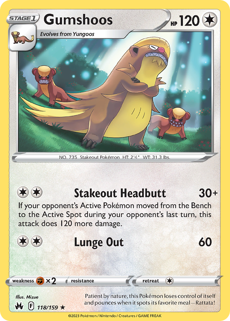 Gumshoos (118/159) - Crown Zenith (CRZ)