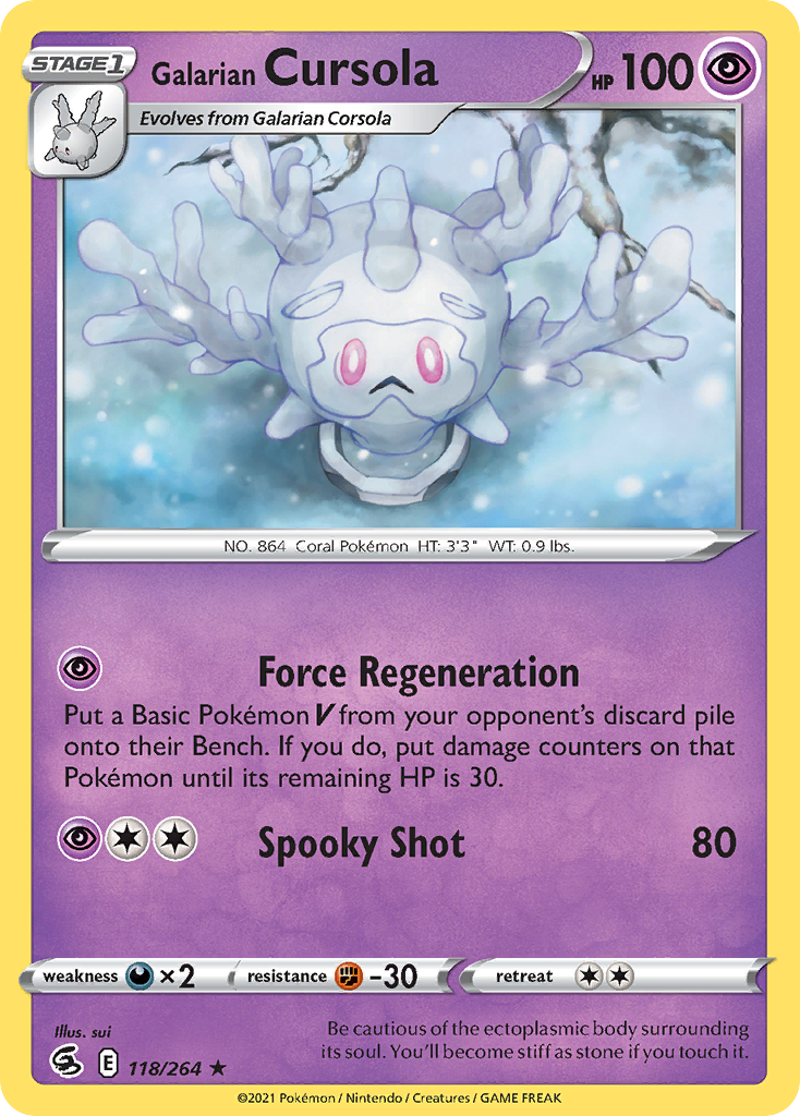 Galarian Cursola (118/264) - [Reverse Holo] Fusion Strike (FST)