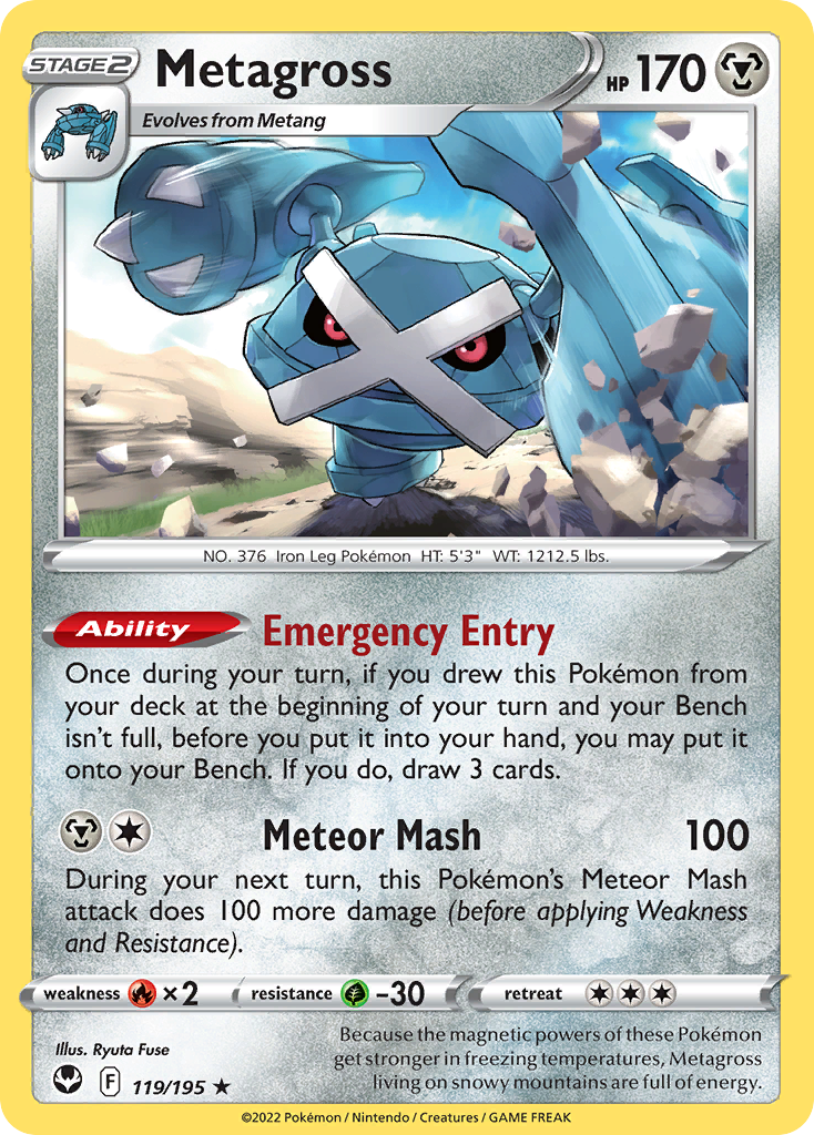 Metagross (119/195) - [Reverse Holo] Silver Tempest (SIT)