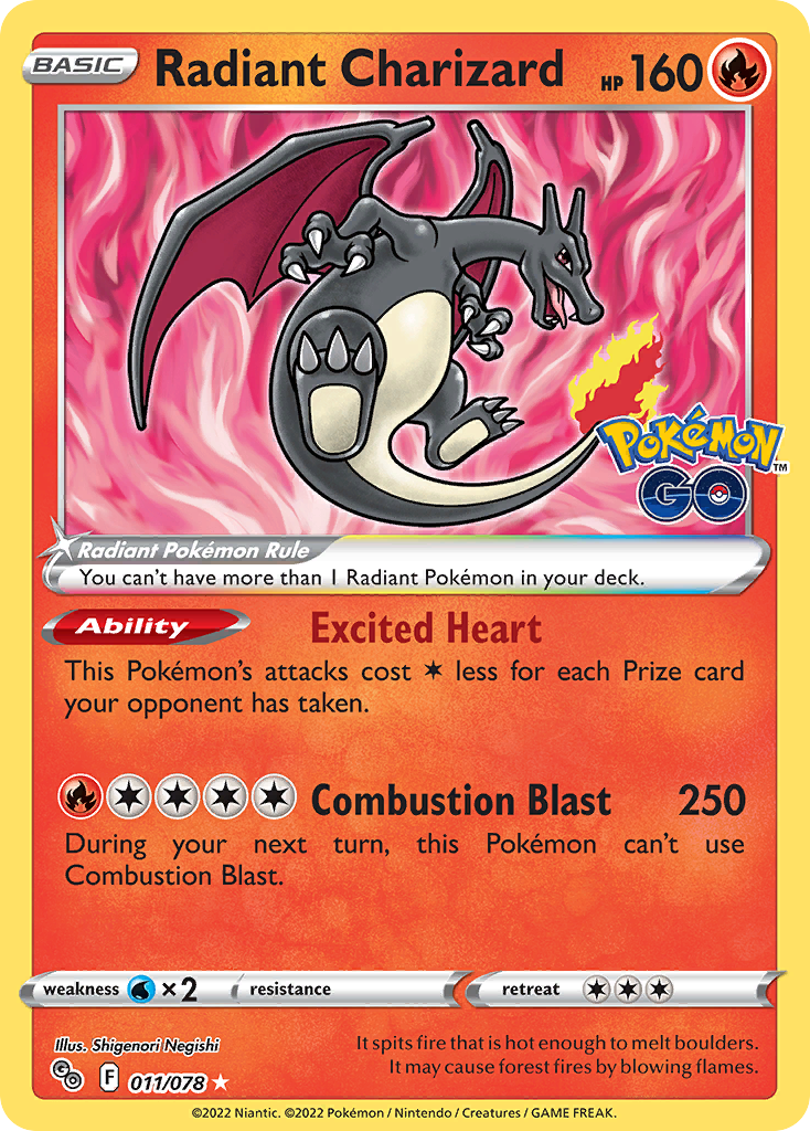 Radiant Charizard (11/78) - [Radiant Holo] Pokemon GO (PGO)