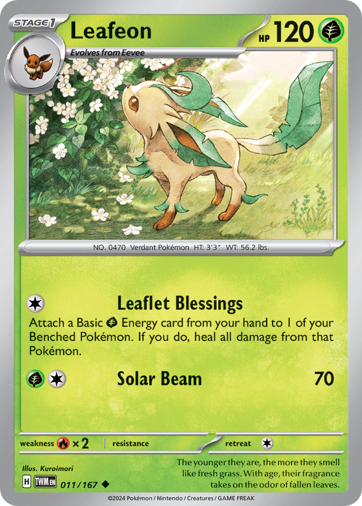 Leafeon (11/167) - [Reverse Holo] Twilight Masquerade (TWM)