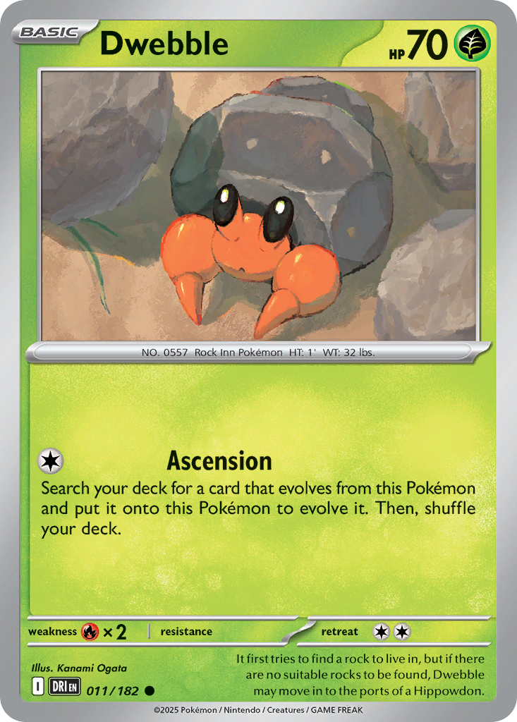 Dwebble (11/182) - [Reverse Holo] Destined Rivals (DRI)