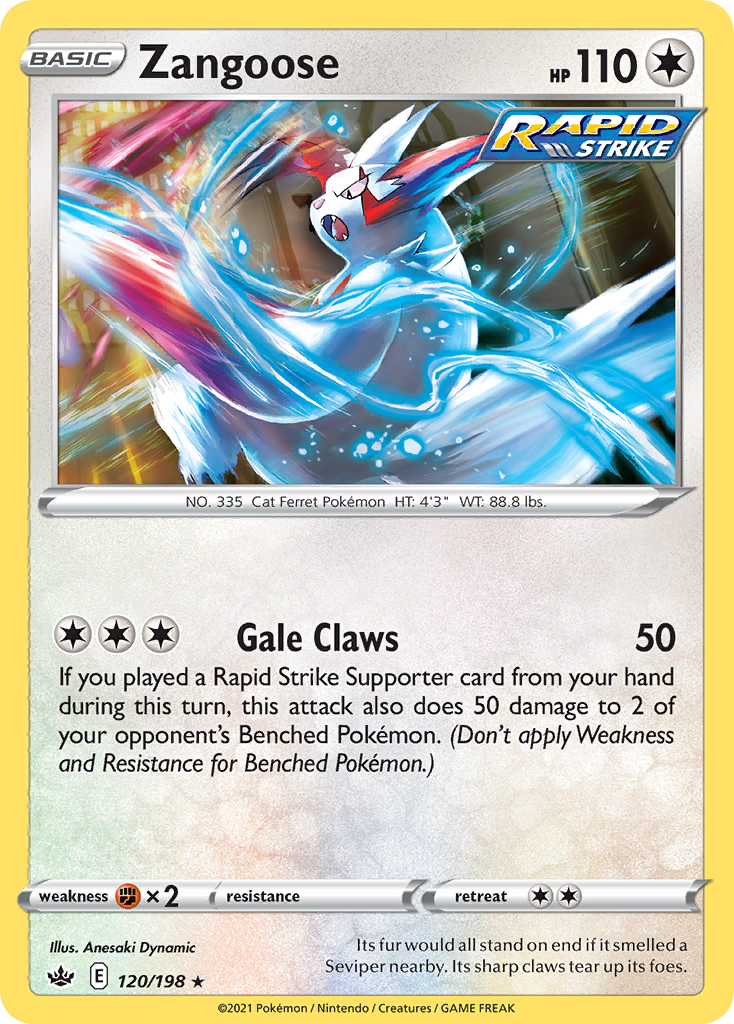 Zangoose (120/198) - [Reverse Holo] Chilling Reign (CRE)