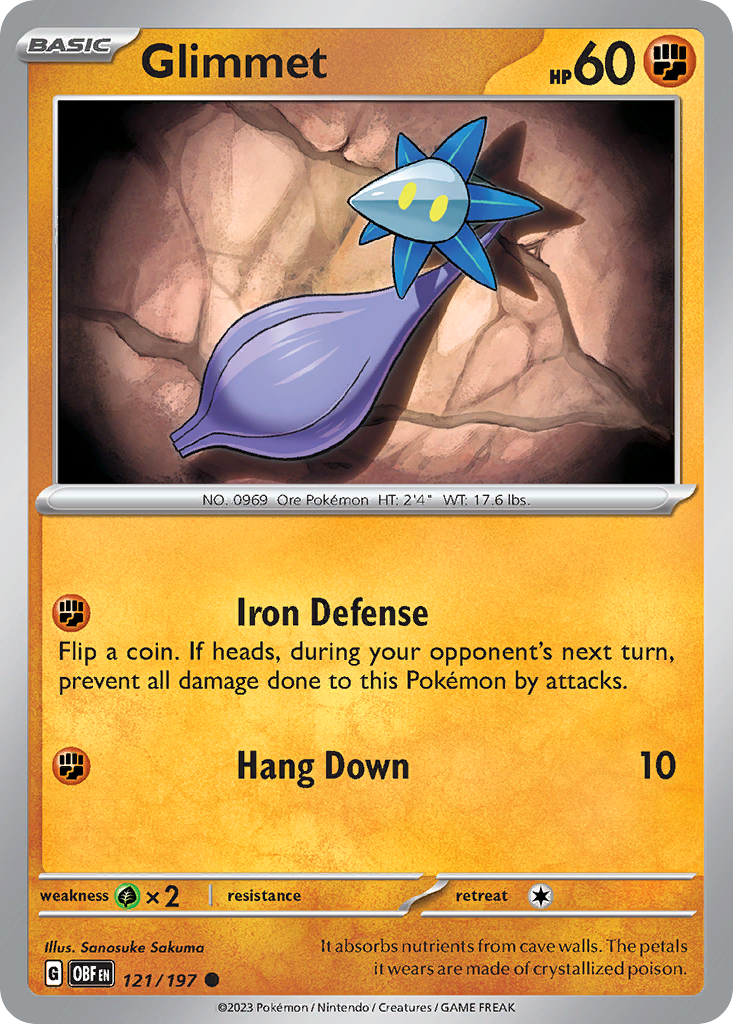 Glimmet (121/197) - [Reverse Holo] Obsidian Flames (OBF)