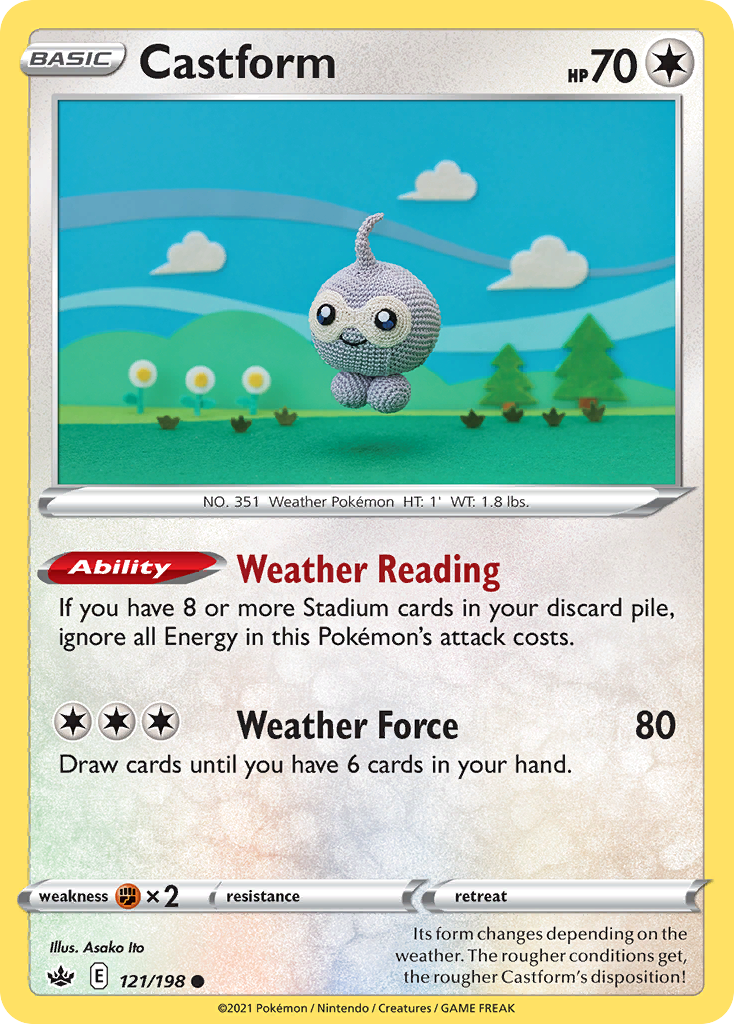 Castform (121/198) - [Reverse Holo] Chilling Reign (CRE)