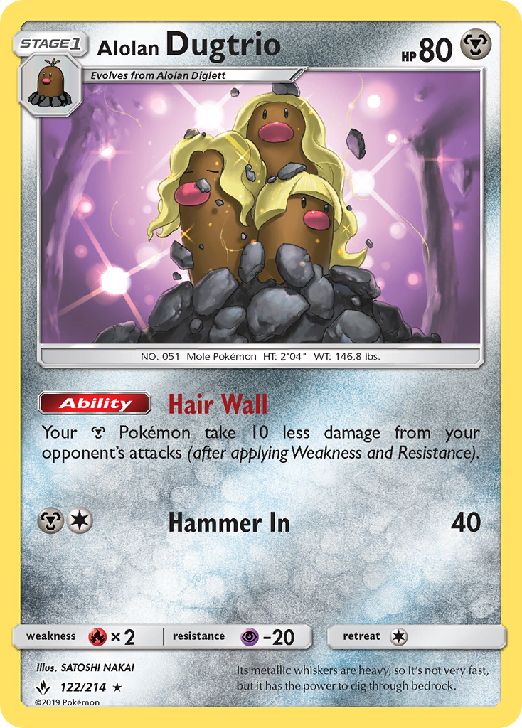 Alolan Dugtrio (122/214) - Unbroken Bonds (UNB)