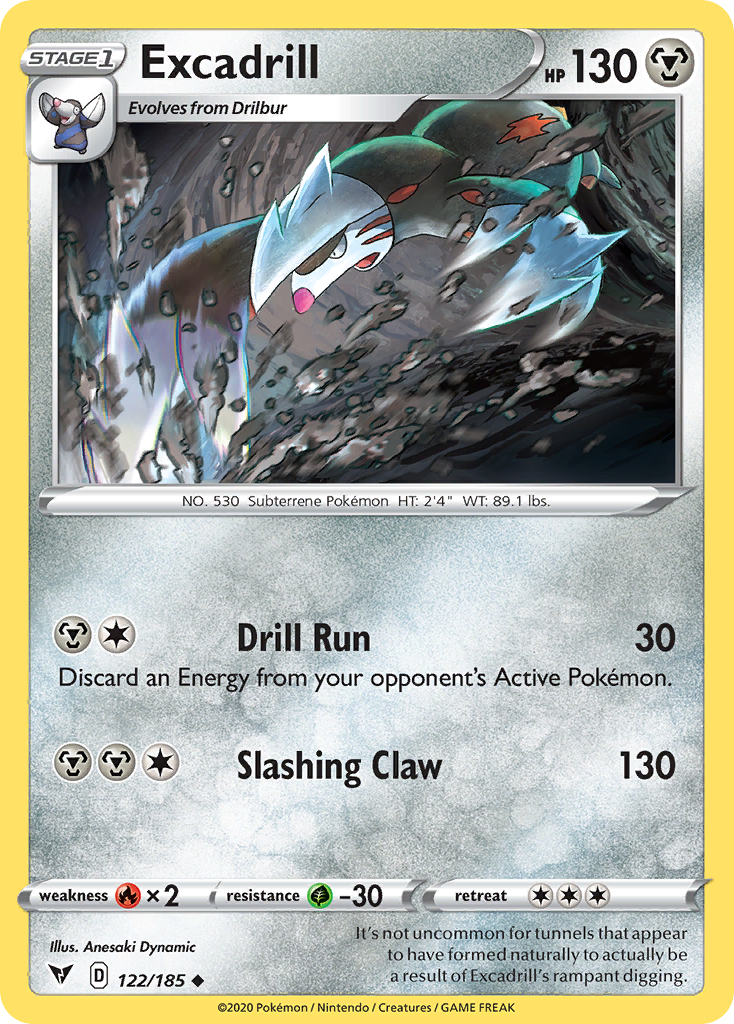 Excadrill (122/185) - Vivid Voltage (VIV)