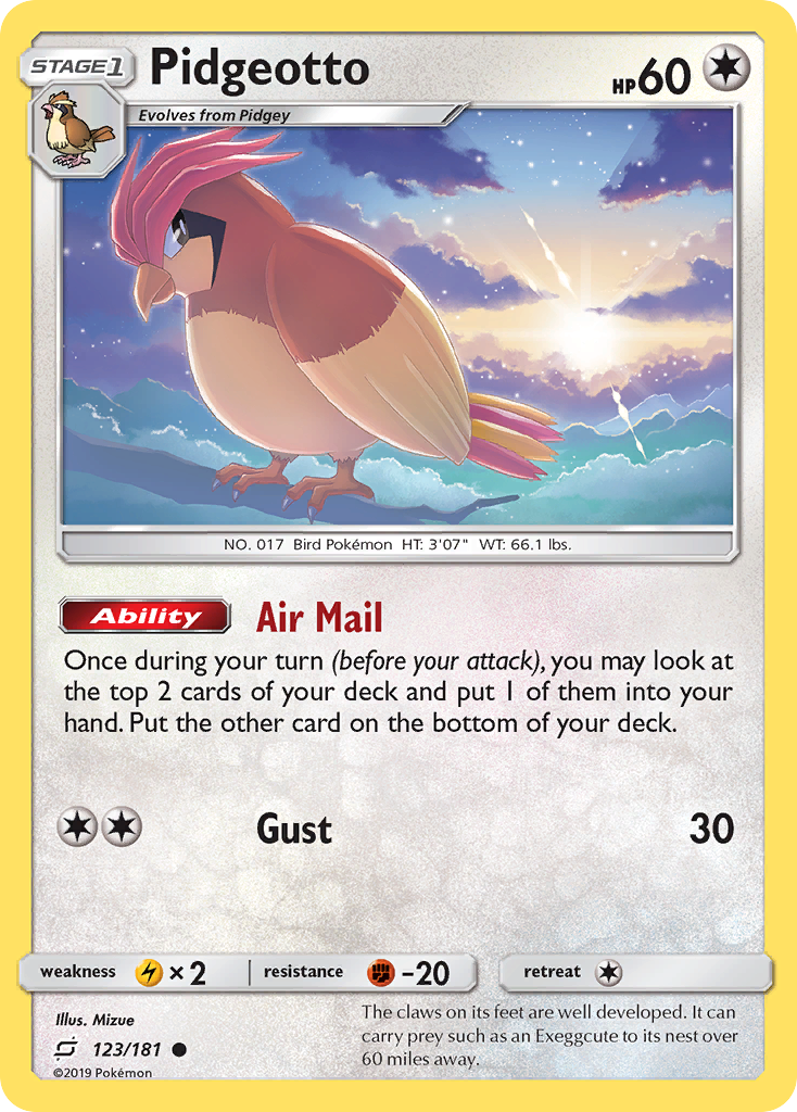 Pidgeotto (123/181) - [Reverse Holo] Team Up (TEU)