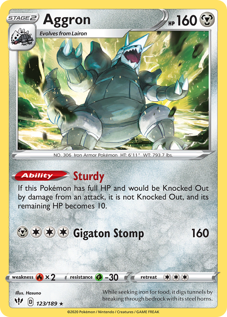 Aggron (123/189) - [Reverse Holo] Darkness Ablaze (DAA)