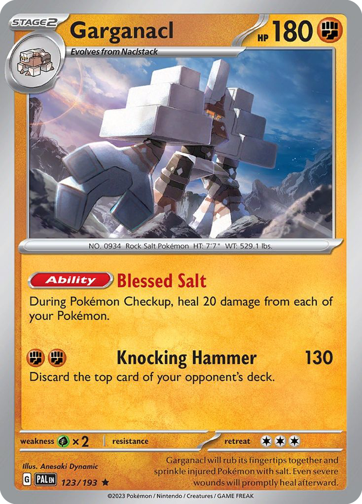 Garganacl (123/193) - [Reverse Holo] Paldea Evolved (PAL)