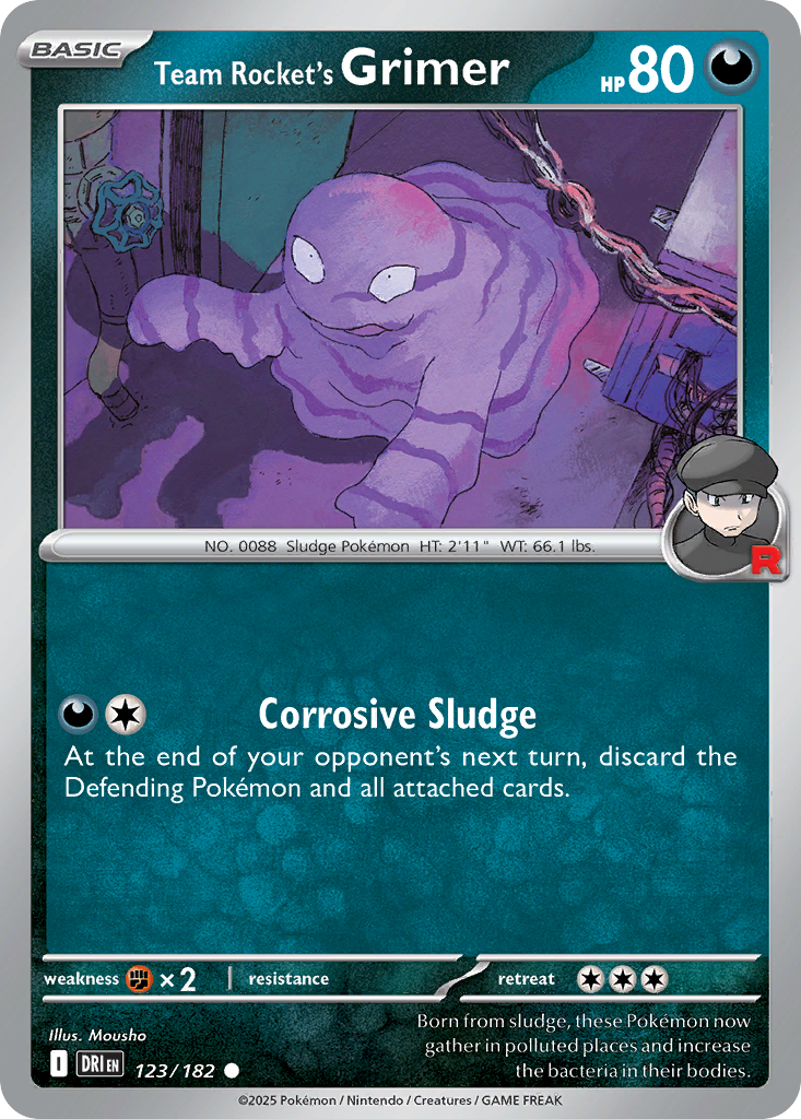 Team Rocket's Grimer (123/182) - [Reverse Holo] Destined Rivals (DRI)