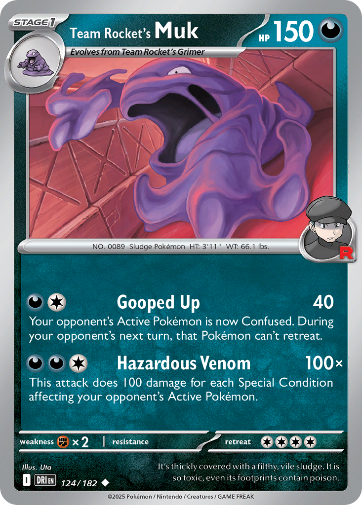 Team Rocket's Muk (124/182) - [Reverse Holo] Destined Rivals (DRI)