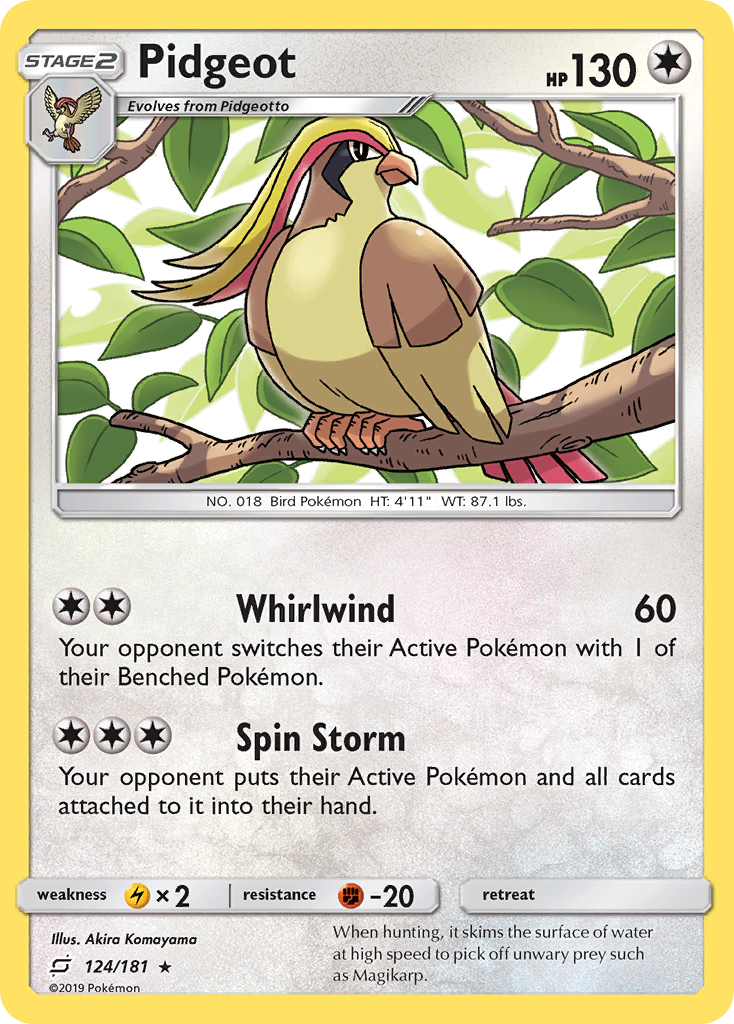 Pidgeot (124/181) - [Reverse Holo] Team Up (TEU)
