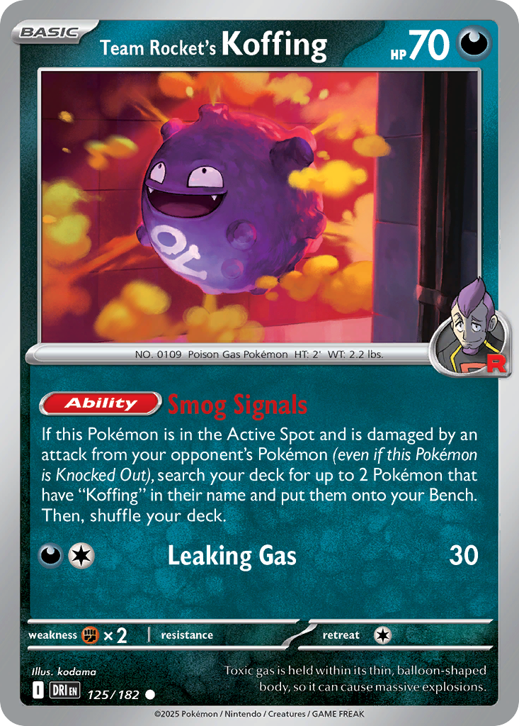 Team Rocket's Koffing (125/182) - [Reverse Holo] Destined Rivals (DRI)