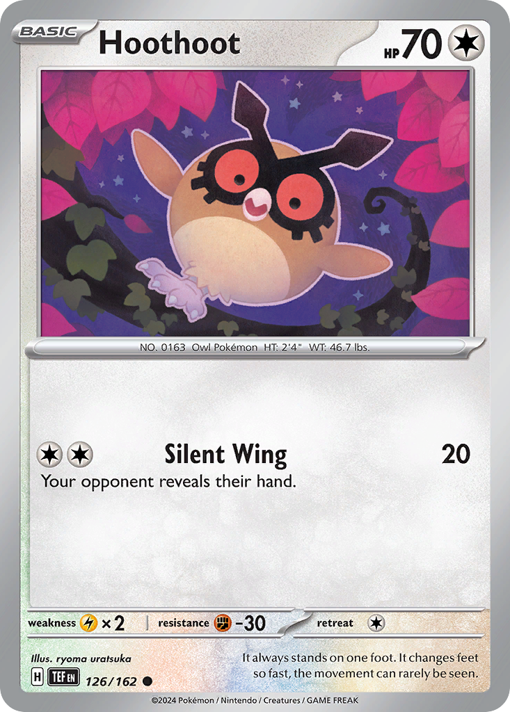 Hoothoot (126/162) - [Reverse Holo] Temporal Forces (TEF)