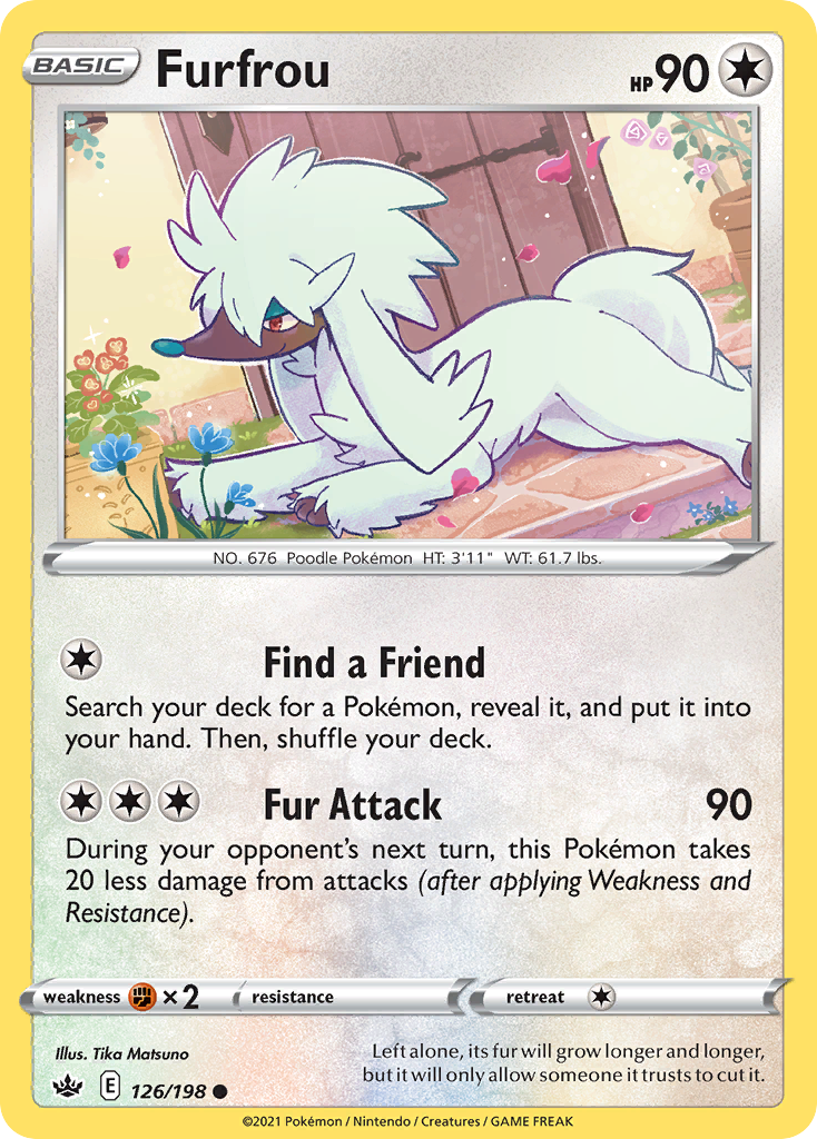 Furfrou (126/198) - [Reverse Holo] Chilling Reign (CRE)