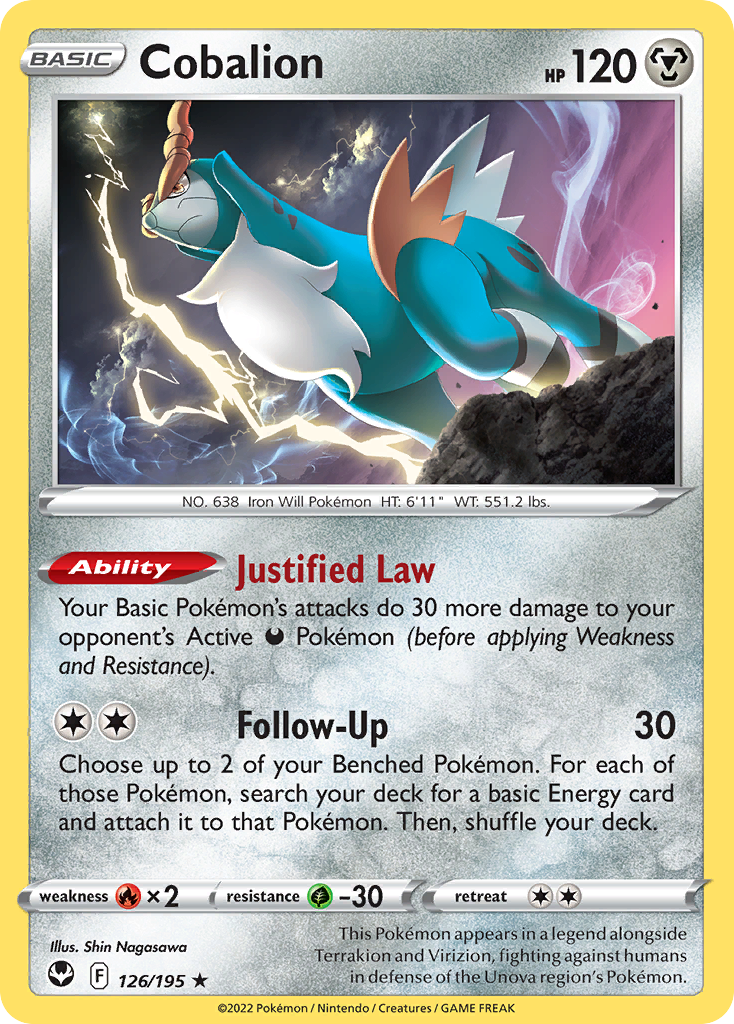 Cobalion (126/195) - [Reverse Holo] Silver Tempest (SIT)