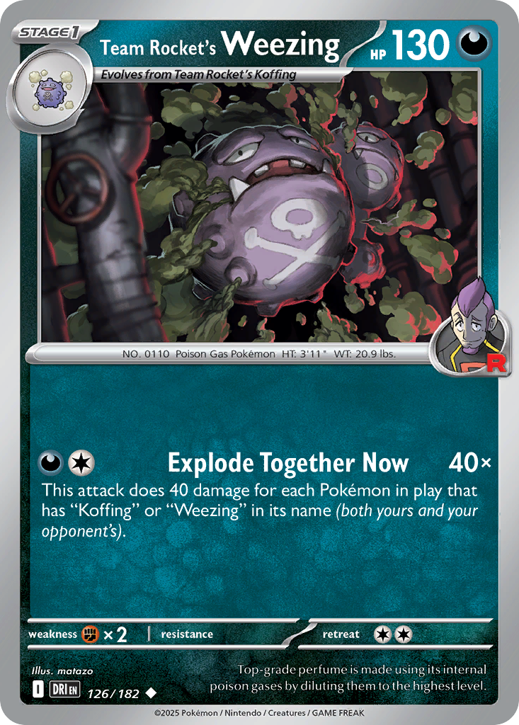 Team Rocket's Weezing (126/182) - [Reverse Holo] Destined Rivals (DRI)