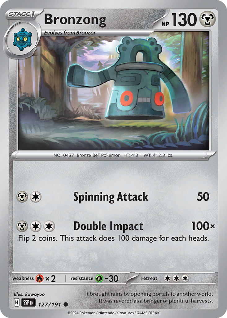 Bronzong (127/191) - [Reverse Holo] Surging Sparks (SSP)