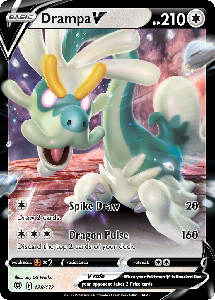 Drampa V 128/172 - SWSH09 Brilliant Stars Holofoil Moderately Played Drampa V 128/172 - SWSH09 Brilliant Stars Holofoil Moderately Played