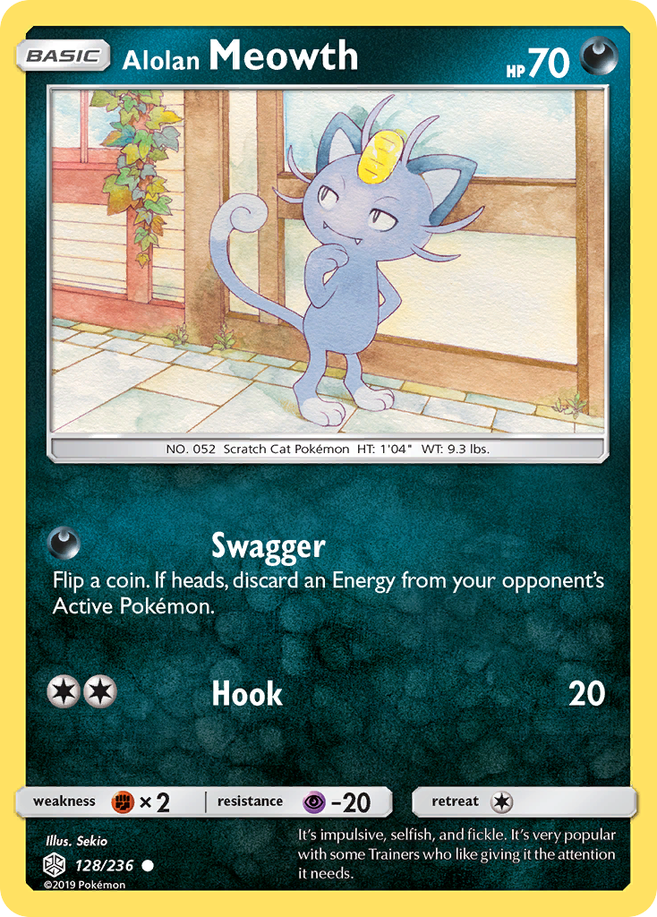Alolan Meowth (128/236) - [Reverse Holo] Cosmic Eclipse (CEC)